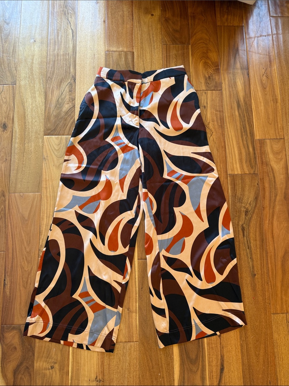 Wide-Leg Patterned Palazzo Pants - Multicolor